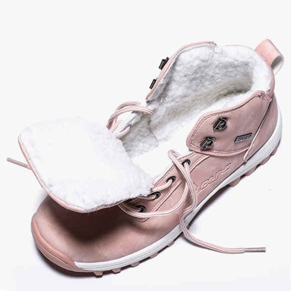 Women Boots Warm Fur Ankle Lace -up Boots - Picture 4 of 5